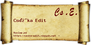 Csóka Edit névjegykártya